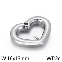 1 Piece Stainless Steel 18K Gold Plated Heart Shape Solid Color sku image 3