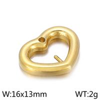 1 Piece Stainless Steel 18K Gold Plated Heart Shape Solid Color sku image 4