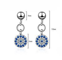 1 Pair Ig Style Simple Style Devil's Eye Inlay Copper Zircon Earrings main image 4