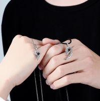 IG Style Heart Shape Alloy Magnet Valentine'S Day Couple Pendant Necklace main image 6