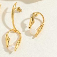 1 Pair Vintage Style Simple Style Geometric Heart Shape Copper Zircon 14k Gold Plated Drop Earrings Ear Studs main image 6