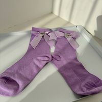 Women's Sweet Bow Knot Polyester Cotton Polyester Crew Socks A Pair sku image 3