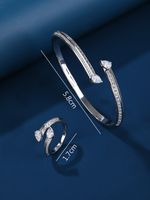 Simple Style Shiny Water Droplets Copper Inlay Zircon Rhodium Plated Rings Bracelets main image 2