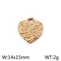 1 Piece Stainless Steel 18K Gold Plated Heart Shape sku image 2