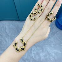 304 Stainless Steel 18K Gold Plated Vintage Style Plating Circle Solid Color Glass Stone Jewelry Set sku image 4