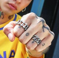 Hip-hop Retro Solid Color Alloy Unisex Rings main image 3