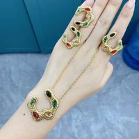 304 Stainless Steel 18K Gold Plated Vintage Style Plating Circle Solid Color Glass Stone Jewelry Set sku image 1