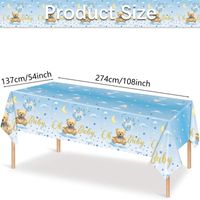 Cute Letter Moon Bear Plastic Casual Home Party Tablecloth main image 5