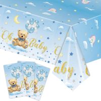 Cute Letter Moon Bear Plastic Casual Home Party Tablecloth main image 6