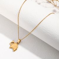 Sweet Simple Style Elephant Stainless Steel 18k Gold Plated Pendant Necklace sku image 1