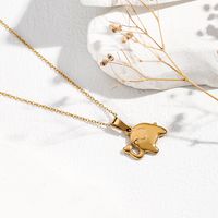 Sweet Simple Style Elephant Stainless Steel 18k Gold Plated Pendant Necklace main image 6