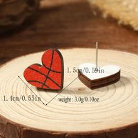 1 Paar Süß Herzform Holz Versilbert Ohrstecker sku image 1