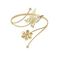 Fashion New Jewelry Bracelet Exaggerated Metal Flower Arm Ring Diamond Open Arm Bracelet sku image 7