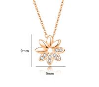 Elegant Simple Style Flower Sterling Silver Plating Inlay Zircon Pendant Necklace main image 2