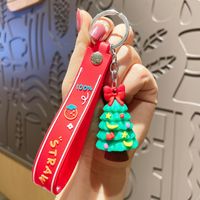 Cartoon Style Christmas Tree Bell Snowman Alloy Soft Glue Christmas Unisex Keychain sku image 8