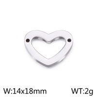 Simple Style Heart Shape Stainless Steel Charms Jewelry Accessories sku image 1