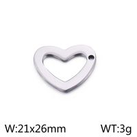 Simple Style Heart Shape Stainless Steel Charms Jewelry Accessories sku image 2