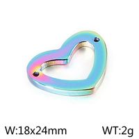 Simple Style Heart Shape Stainless Steel Charms Jewelry Accessories sku image 3