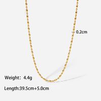 Casual Simple Style Solid Color Stainless Steel 18k Gold Plated Necklace sku image 12