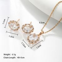 Glam Xuping Shiny Oval Alloy Plating Inlay Artificial Gemstones 18k Gold Plated Women's Earrings Necklace main image 2