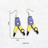 1 Pair Cartoon Style Book Wood Metal Drop Earrings main image 2