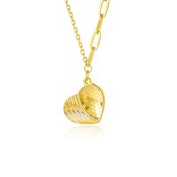 Elegant Heart Shape Sterling Silver Pendant Necklace sku image 1