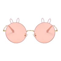 Cute Bunny Ears Ac Round Frame Full Frame Kids Sunglasses sku image 1