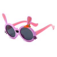 Cartoon Style Rabbit Carrot Tac Round Frame Full Frame Kids Sunglasses main image 5