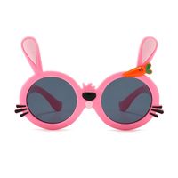 Cartoon Style Rabbit Carrot Tac Round Frame Full Frame Kids Sunglasses main image 2