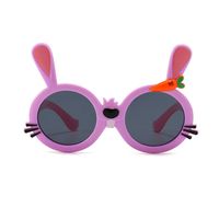 Cartoon Style Rabbit Carrot Tac Round Frame Full Frame Kids Sunglasses sku image 3