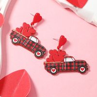 1 Pair Cute Ice Cream Car Heart Shape Painted Arylic Silver Plated Drop Earrings main image 10