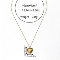 Simple Style Heart Shape Stainless Steel Three-dimensional 18k Gold Plated Pendant Necklace main image 2