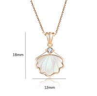 Elegant Simple Style Shell Sterling Silver Plating Inlay Shell Zircon Pendant Necklace main image 3