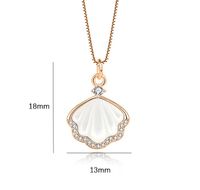 Elegant Simple Style Shell Sterling Silver Plating Inlay Shell Zircon Pendant Necklace main image 2