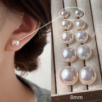 1 Pair Sweet Geometric Round Plating Imitation Pearl Drop Earrings sku image 32
