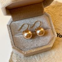 1 Pair Sweet Geometric Round Plating Imitation Pearl Drop Earrings sku image 41