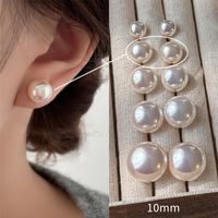 1 Pair Sweet Geometric Round Plating Imitation Pearl Drop Earrings sku image 39