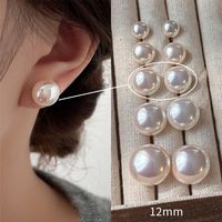 1 Pair Sweet Geometric Round Plating Imitation Pearl Drop Earrings sku image 44