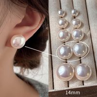 1 Pair Sweet Geometric Round Plating Imitation Pearl Drop Earrings sku image 46