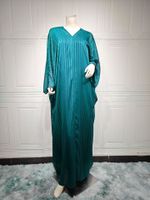 Mq068 Modes Muslim Abaya Fashion Dress Black Robe Shiny Figured Cloth Robe Two-piece Set sku image 1