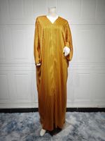 Mq068 Modes Muslim Abaya Fashion Dress Black Robe Shiny Figured Cloth Robe Two-piece Set sku image 6