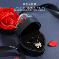 Romantic Heart Shape Flower Flannel Valentine'S Day Jewelry Boxes sku image 1