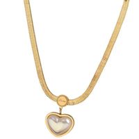 Sweet Heart Shape Titanium Steel Plating 18k Gold Plated Earrings Necklace main image 5