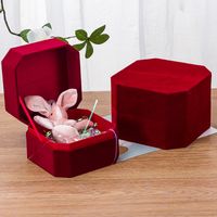 Classic Style Solid Color Velvet Cloth Jewelry Boxes main image 3