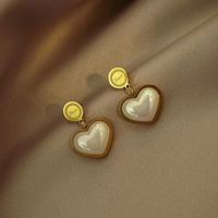 Sweet Heart Shape Titanium Steel Plating 18k Gold Plated Earrings Necklace sku image 4