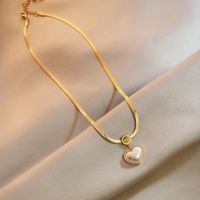 Sucré Forme De Cœur Acier Au Titane Placage Plaqué Or 18k Des Boucles D'oreilles Collier sku image 3