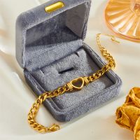 Simple Style Heart Shape Titanium Steel 18k Gold Plated Bracelets Necklace sku image 3
