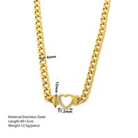 Simple Style Heart Shape Titanium Steel 18k Gold Plated Bracelets Necklace main image 4