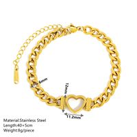Simple Style Heart Shape Titanium Steel 18k Gold Plated Bracelets Necklace main image 3