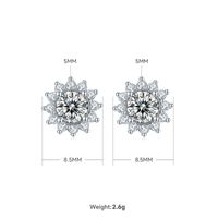 Elegant Shiny Geometric Sterling Silver Flakes Moissanite 18k Gold Plated Jewelry Set sku image 2